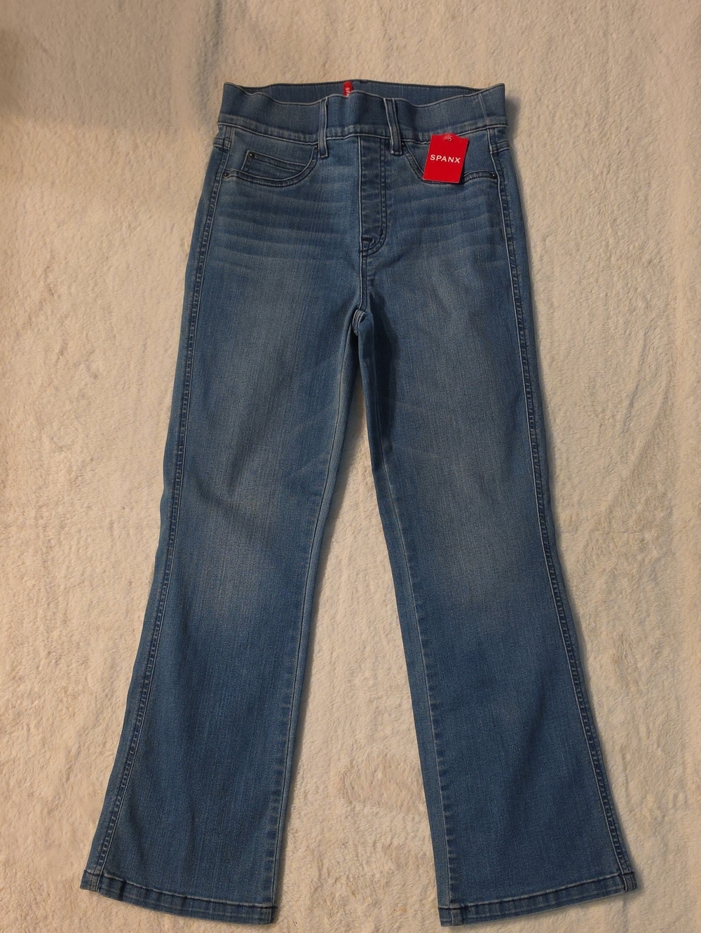 NWT SPANX Small Sizs Light Blue Wide-Leg Flare Jeans